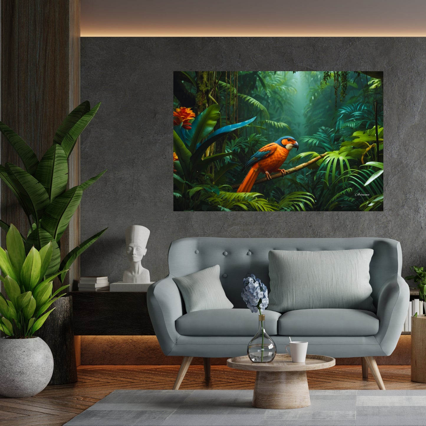 Parrot In Jungle Canvas Print