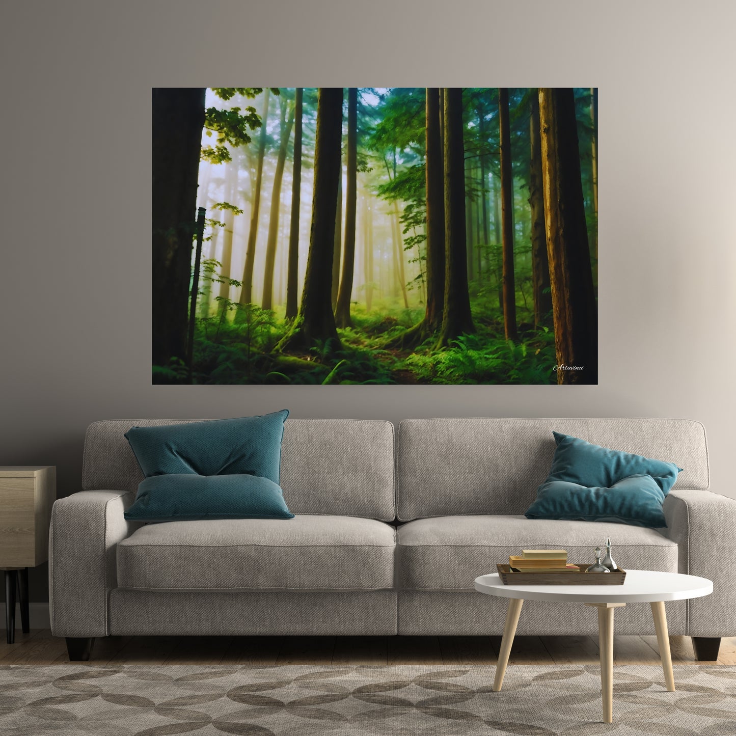 Canvas Wall Art: Fog in the Forest