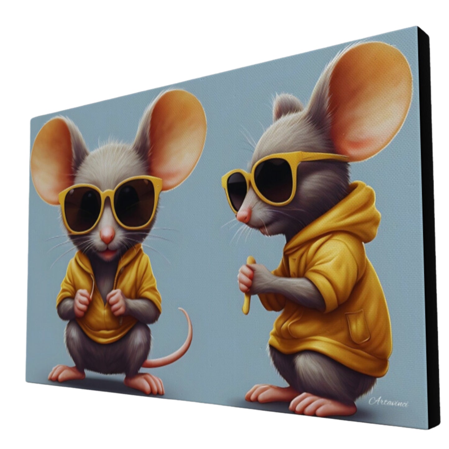 Two Tween Mice Brothers Canvas Art