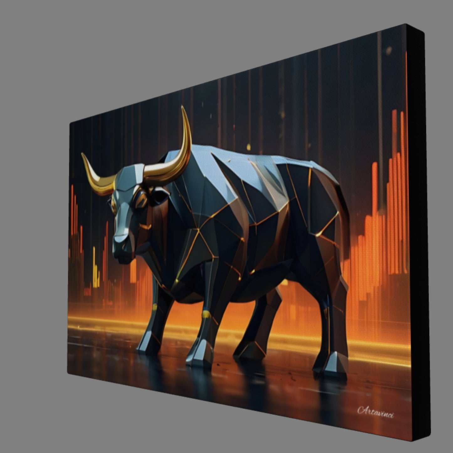 Bull Market Investing Illustration Canvas Art