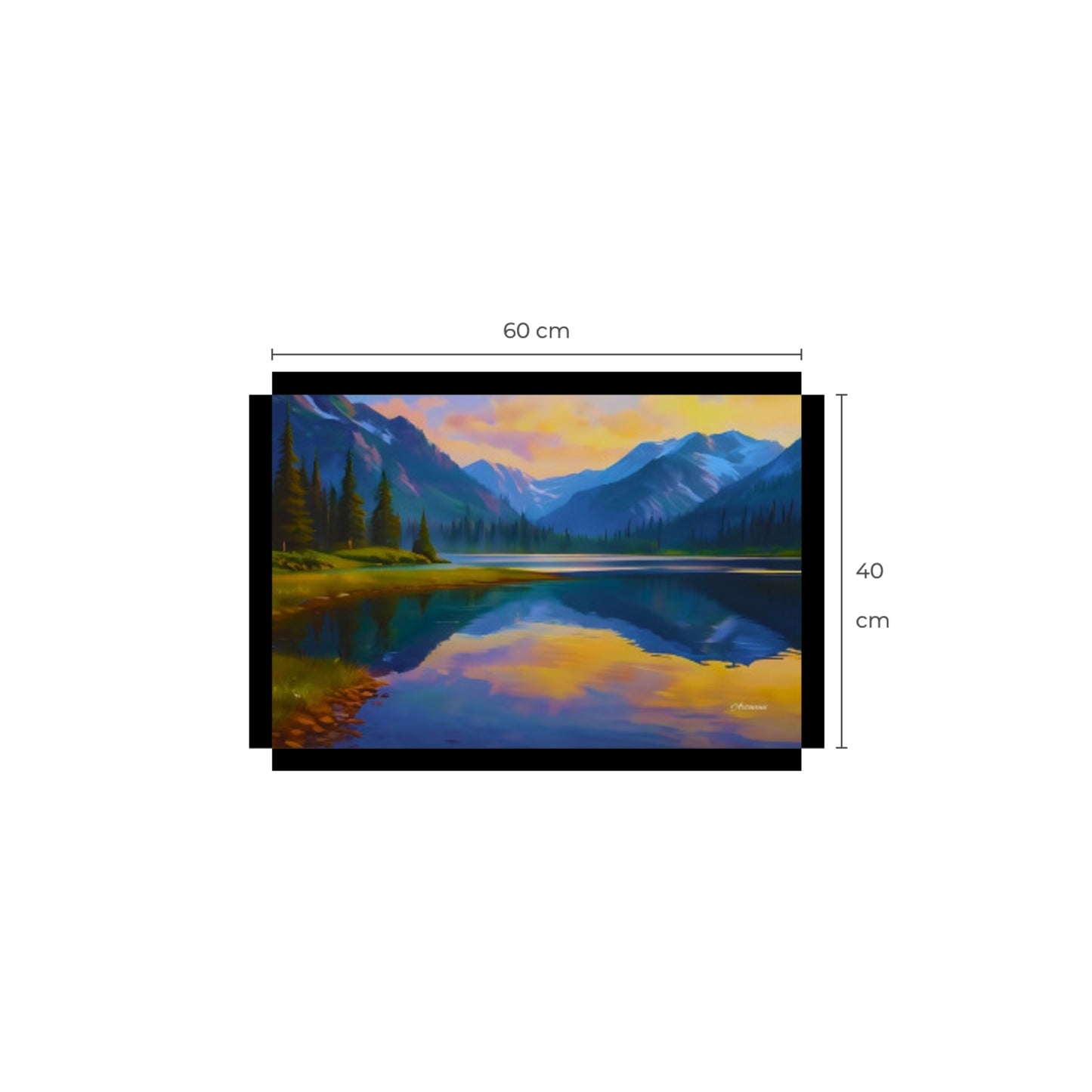 Mountain lake landscape canvas art