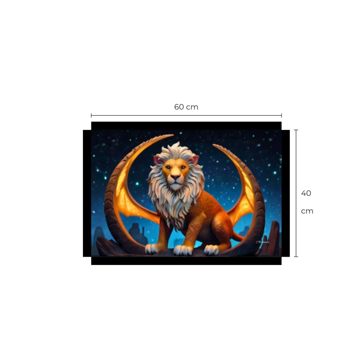 Winged Lion Mythical Creature Wall Art