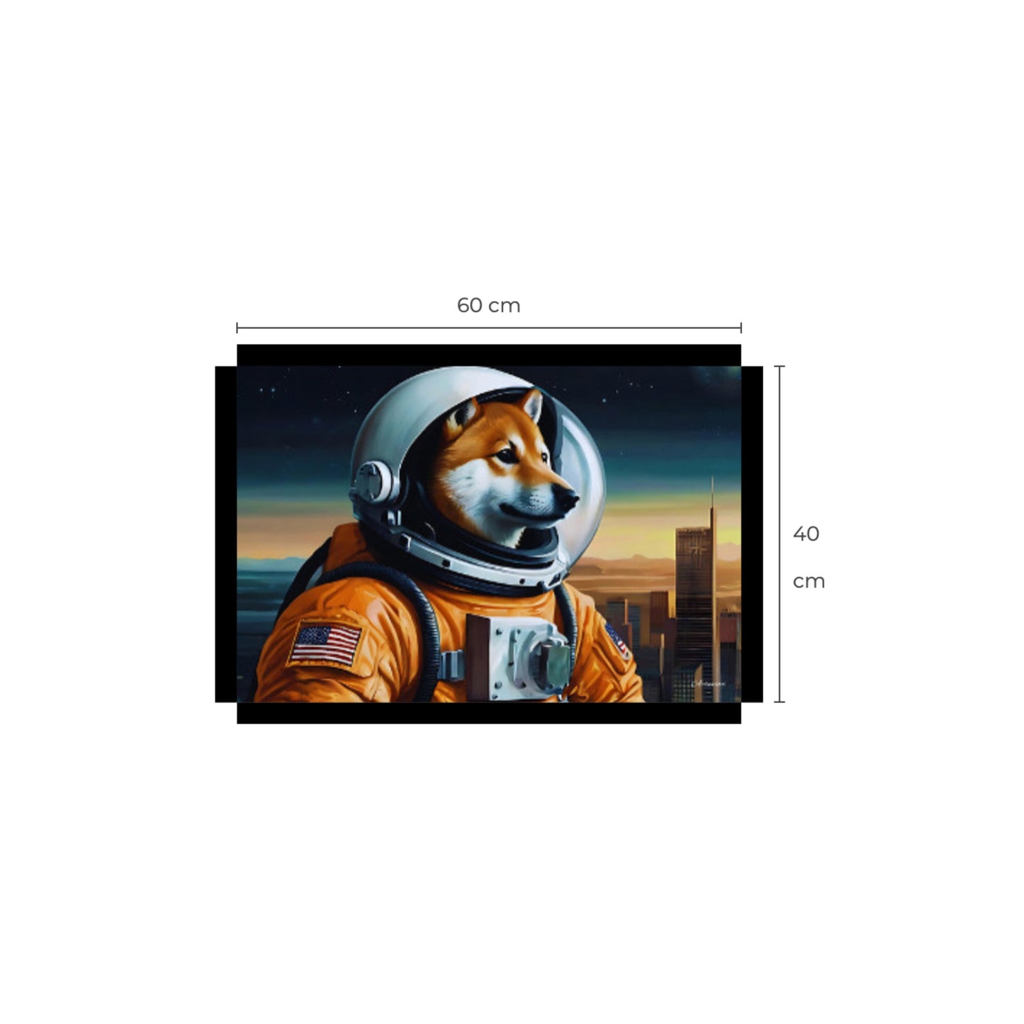 Shiba Inu Astronaut Canvas Art