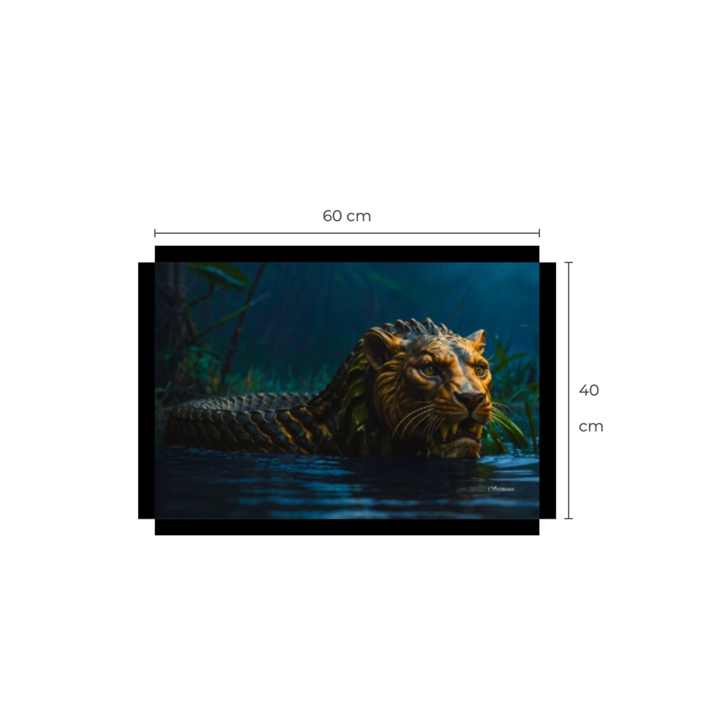 Lion Head Anaconda Body Canvas Art Print