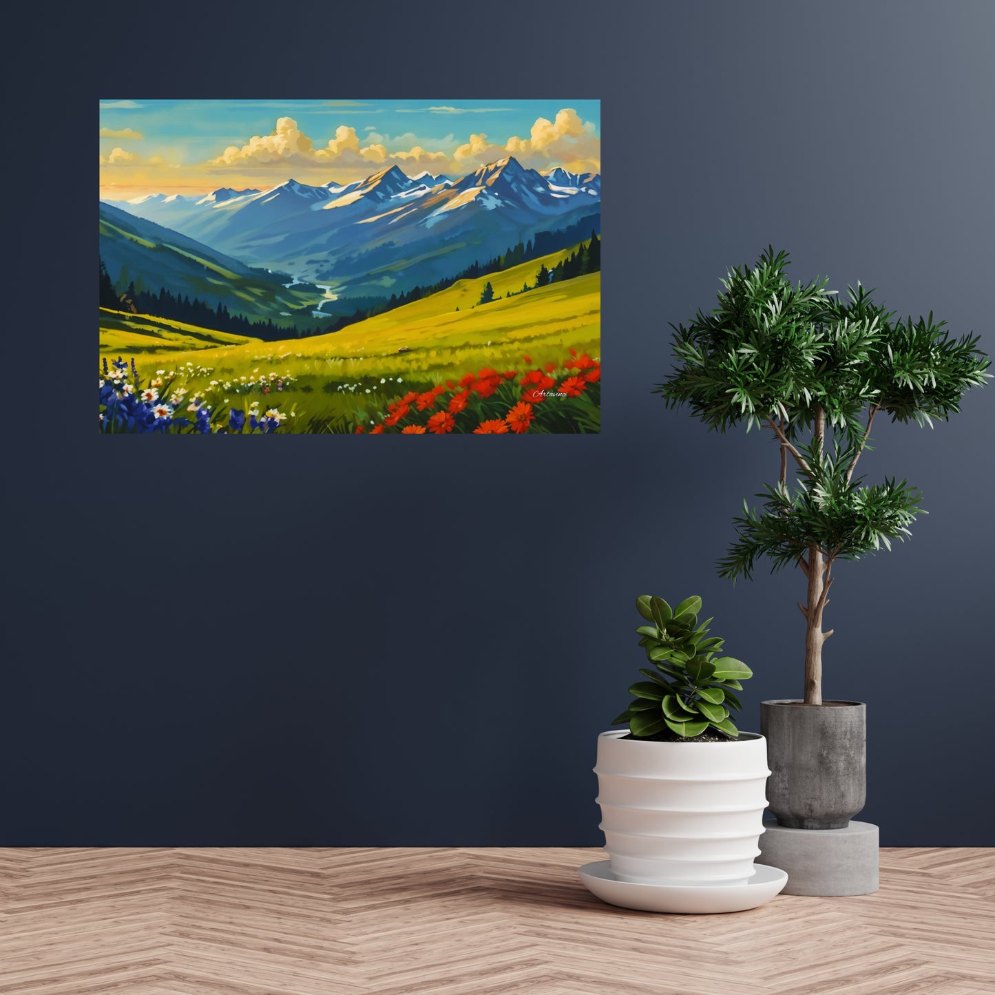 Countryside Flowers Wall Art Canvas Print