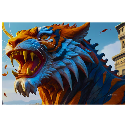 Mythical Tiger Beast Canvas Art