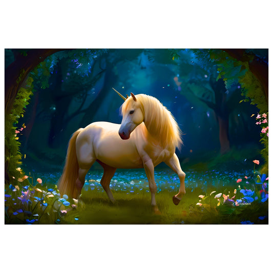 Mythical Majestic Unicorn in Forest