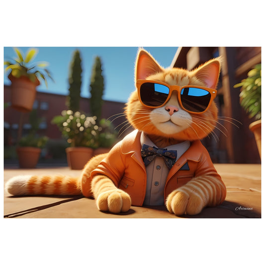 Cool Orange Cat in Sunglasses Canvas Art