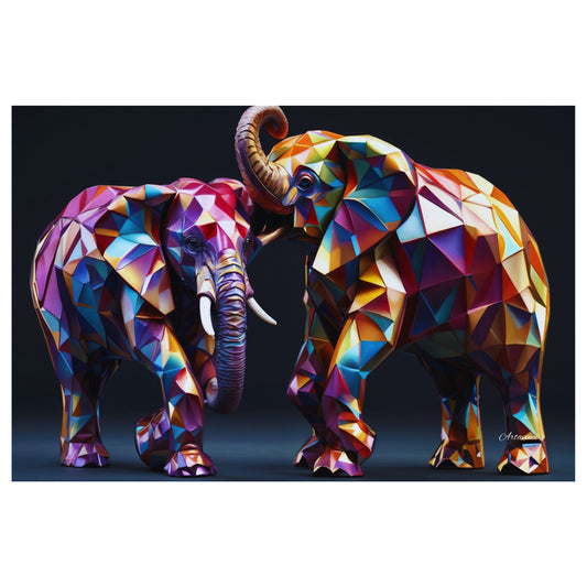 Mosaic Mix Colors Elephants