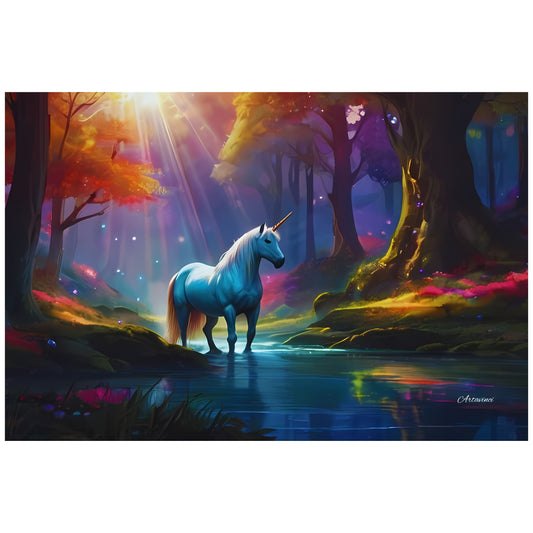 Unicorn In The Paradise Forest Canvas Art