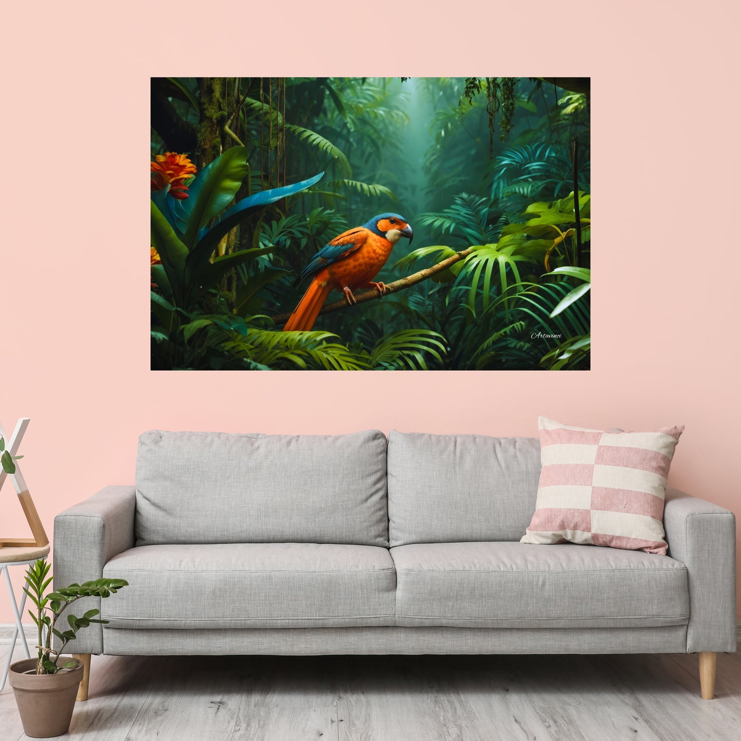 Parrot In Jungle Canvas Print