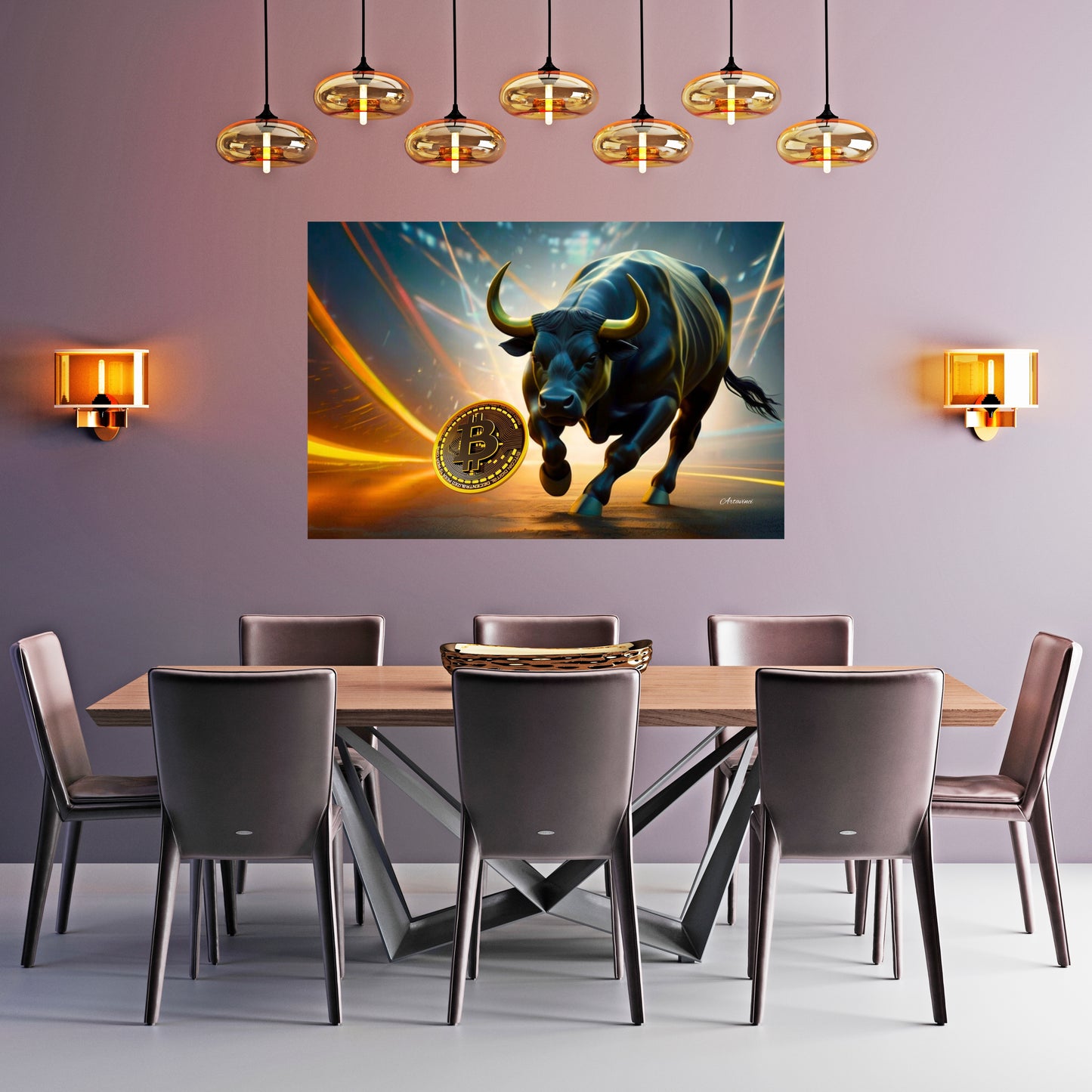 Bullrun Crypto Bull Bitcoin Canvas Art