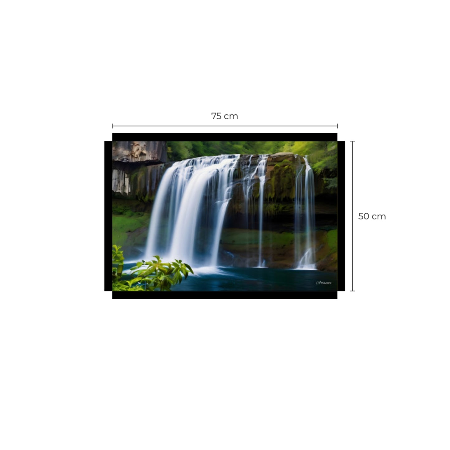 Waterfall in The Forest Canvas Wall Art