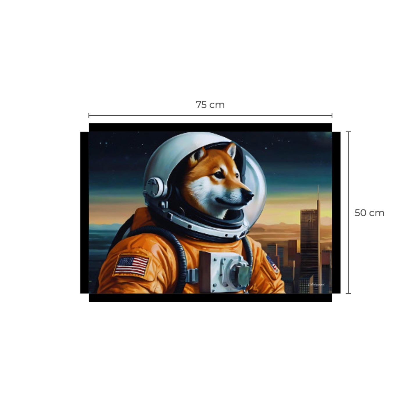 Shiba Inu Astronaut Canvas Art