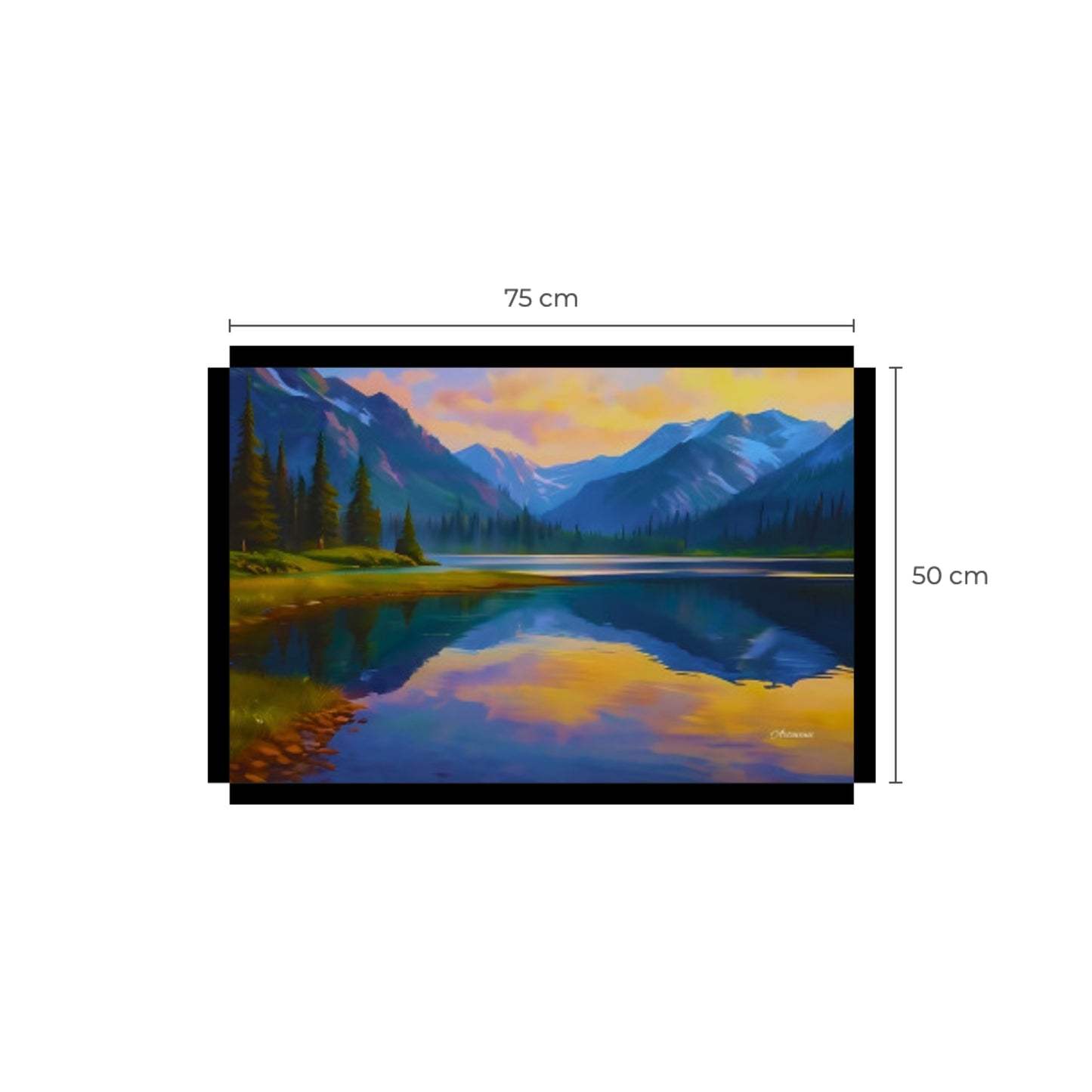 Mountain lake landscape canvas art