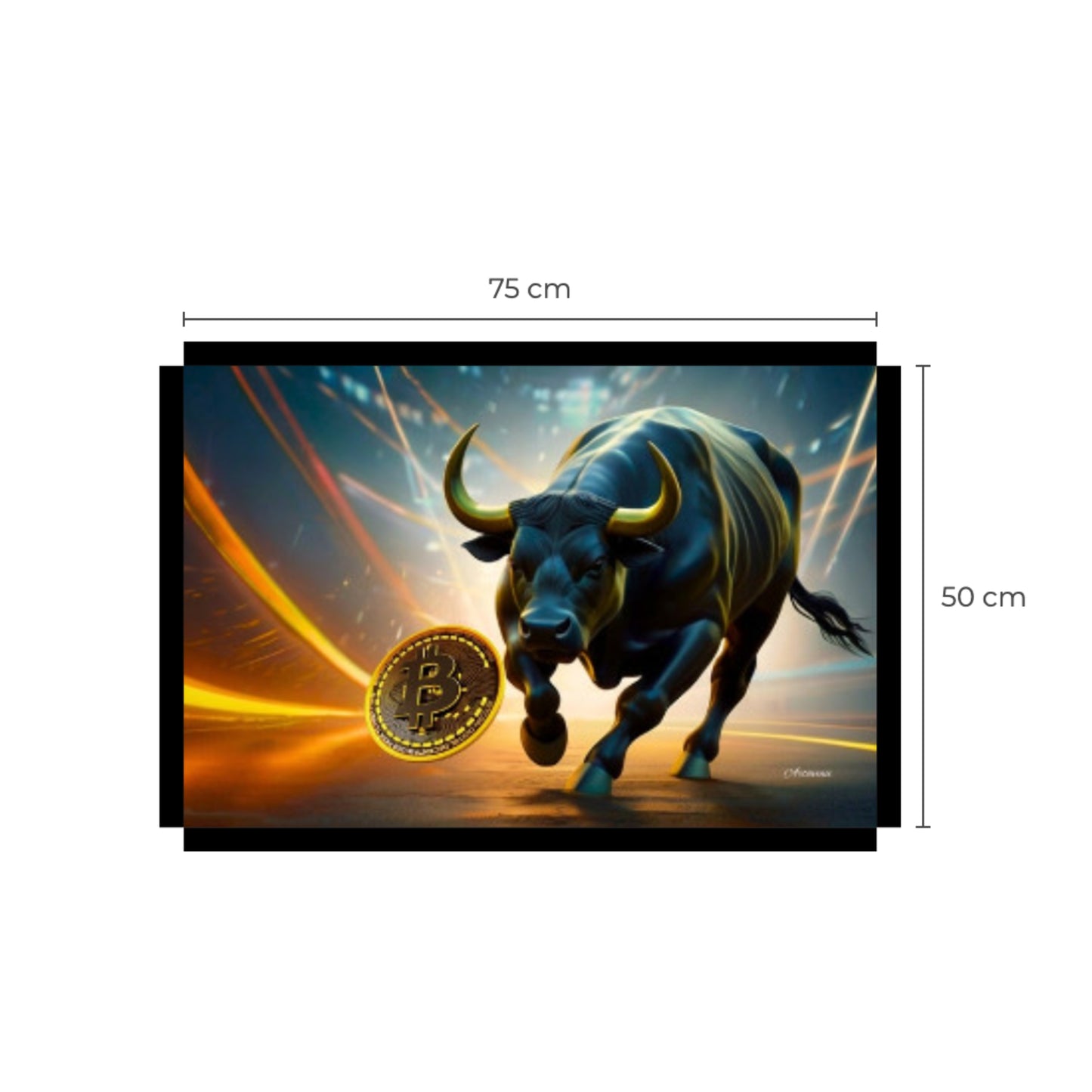 Bullrun Crypto Bull Bitcoin Canvas Art