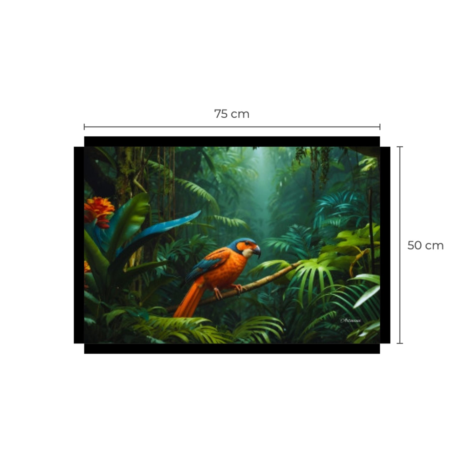 Parrot In Jungle Canvas Print