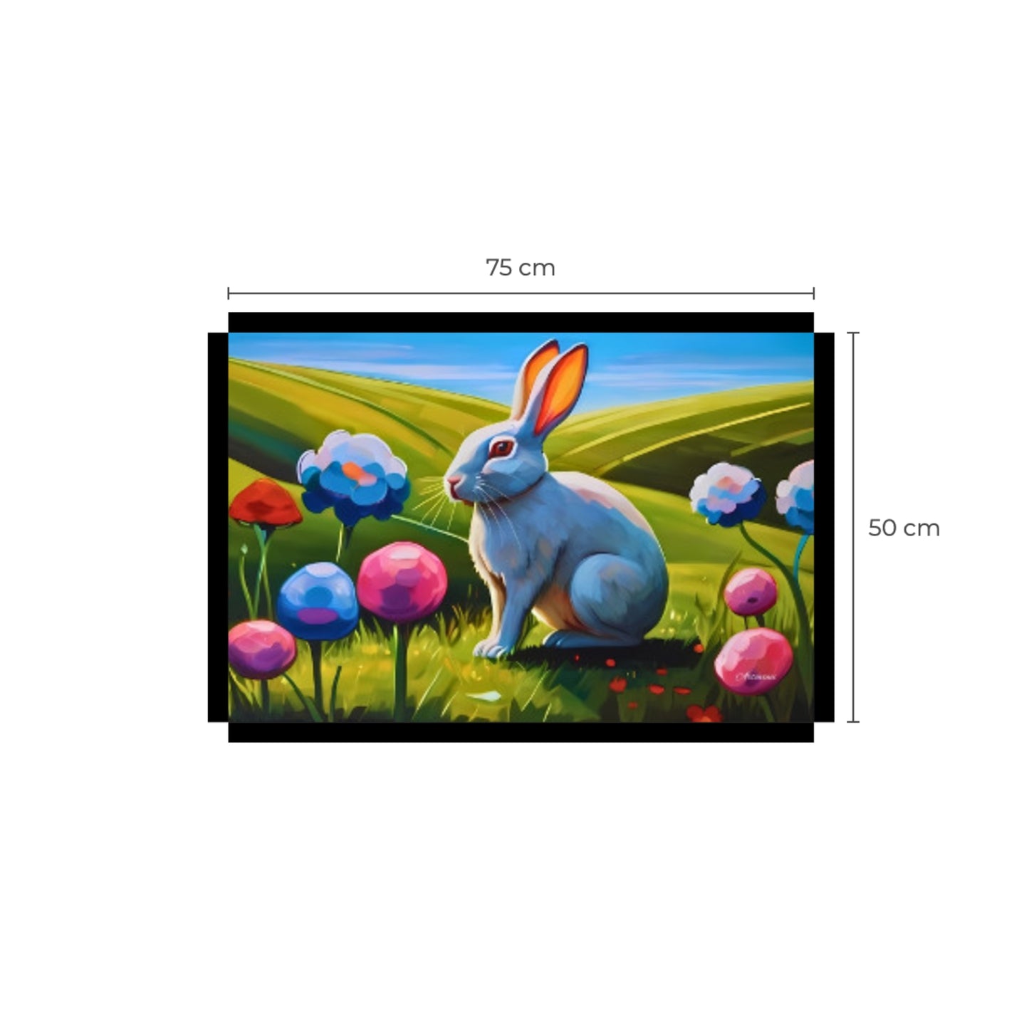 White Rabbit Canvas Wall Art