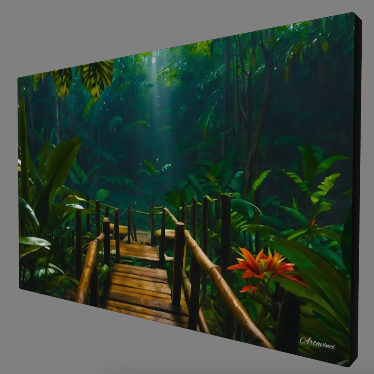 On Canvas Jungle Bridge