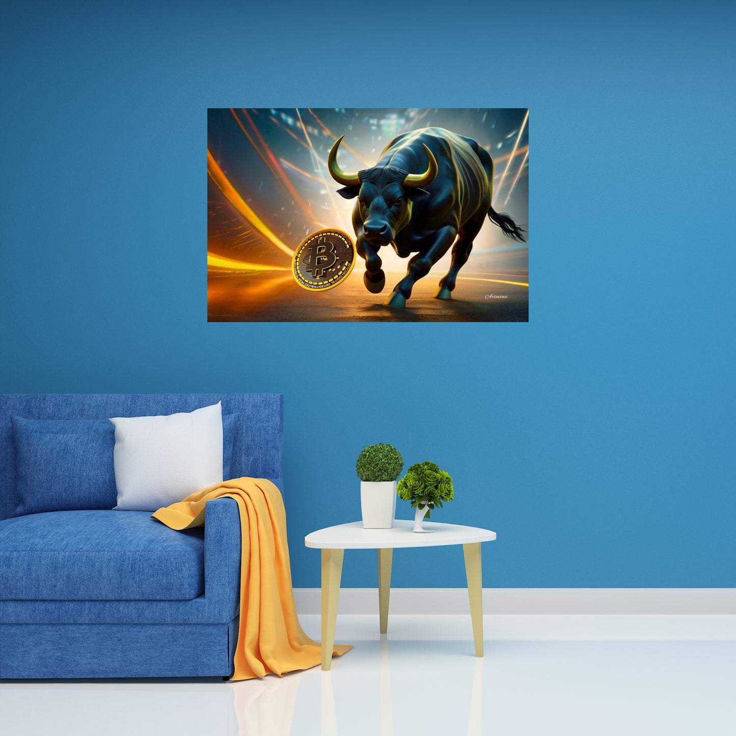 Bullrun Crypto Bull Bitcoin Canvas Art