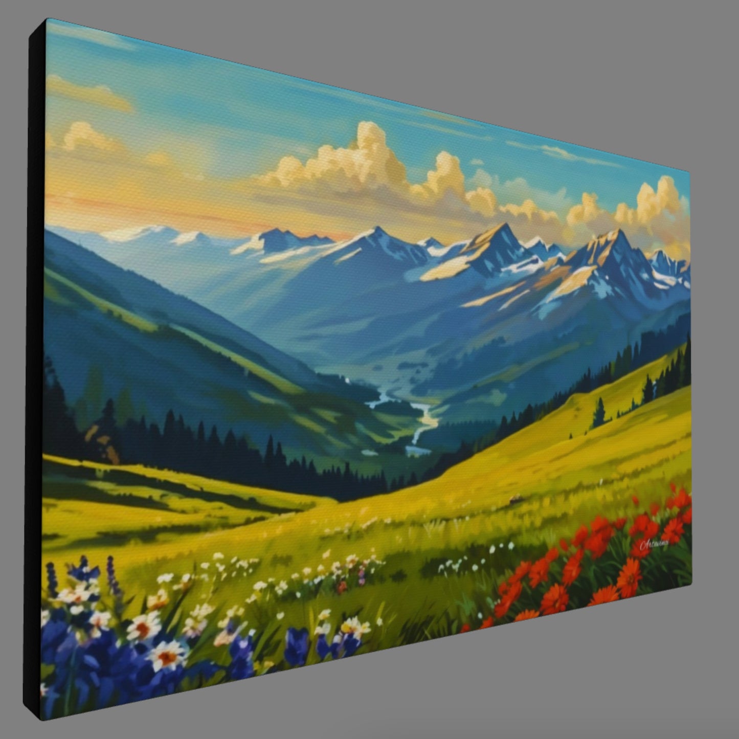 Countryside Flowers Wall Art Canvas Print