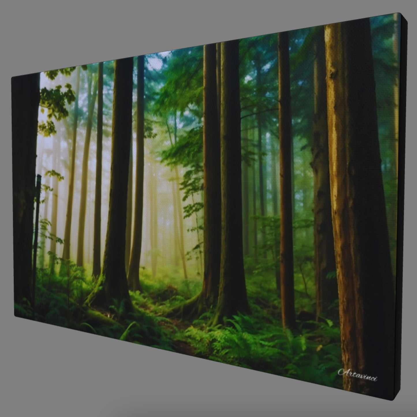 Canvas Wall Art: Fog in the Forest