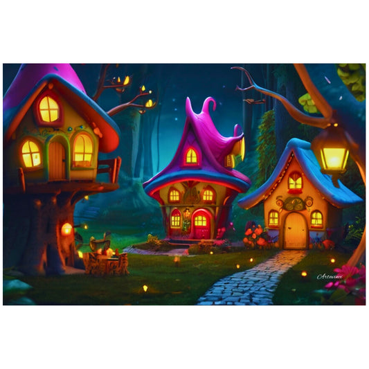 Magical Fairytale Village Wall Decor