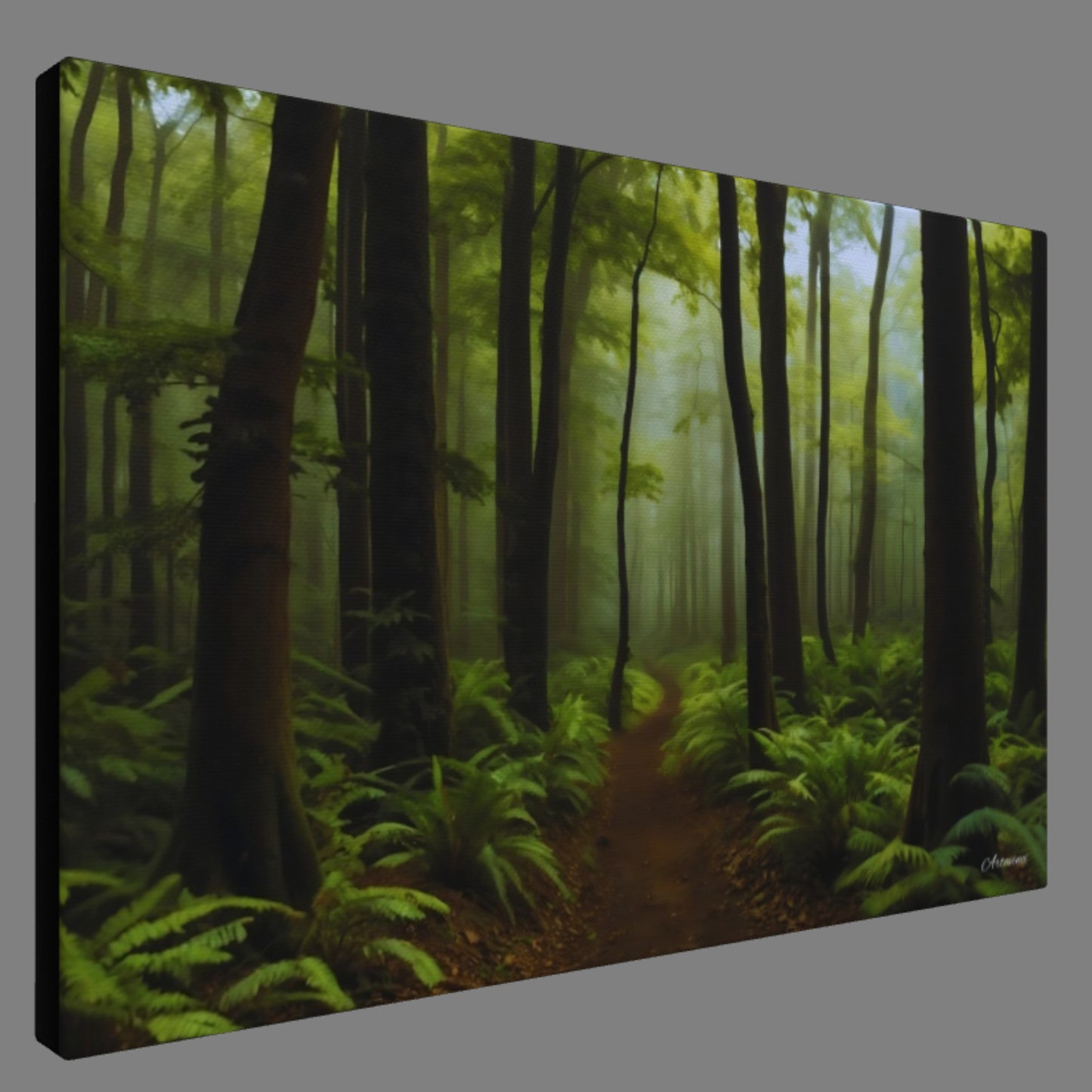 Green Tree Road Forest Canvas Art Print