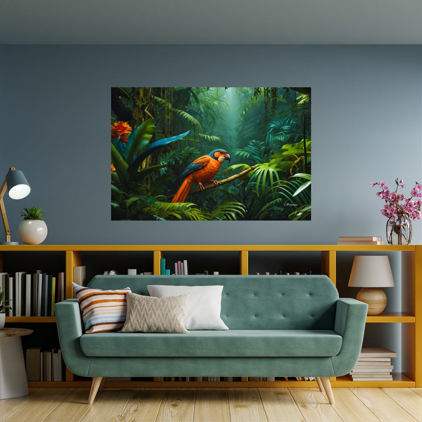 Parrot In Jungle Canvas Print