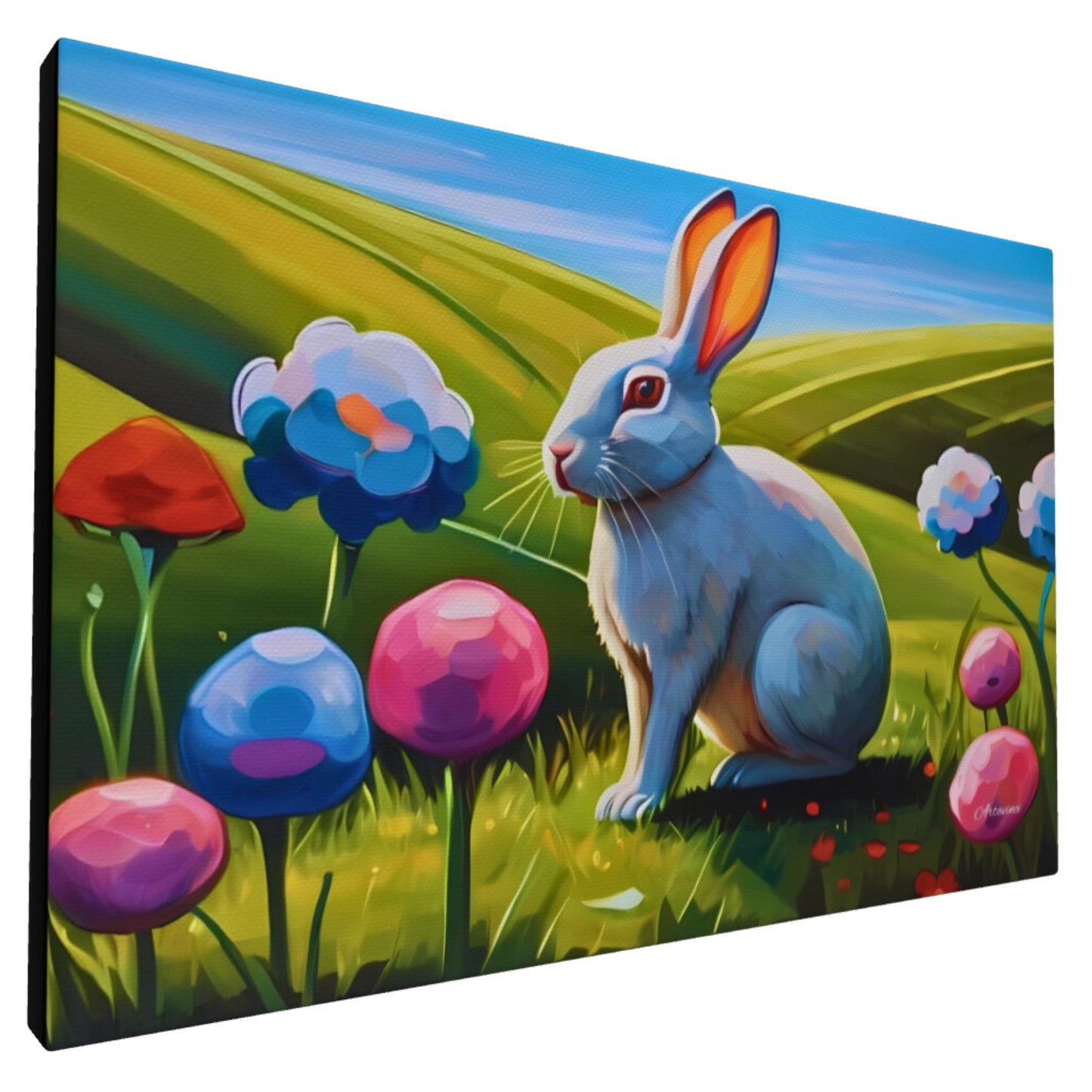 White Rabbit Canvas Wall Art