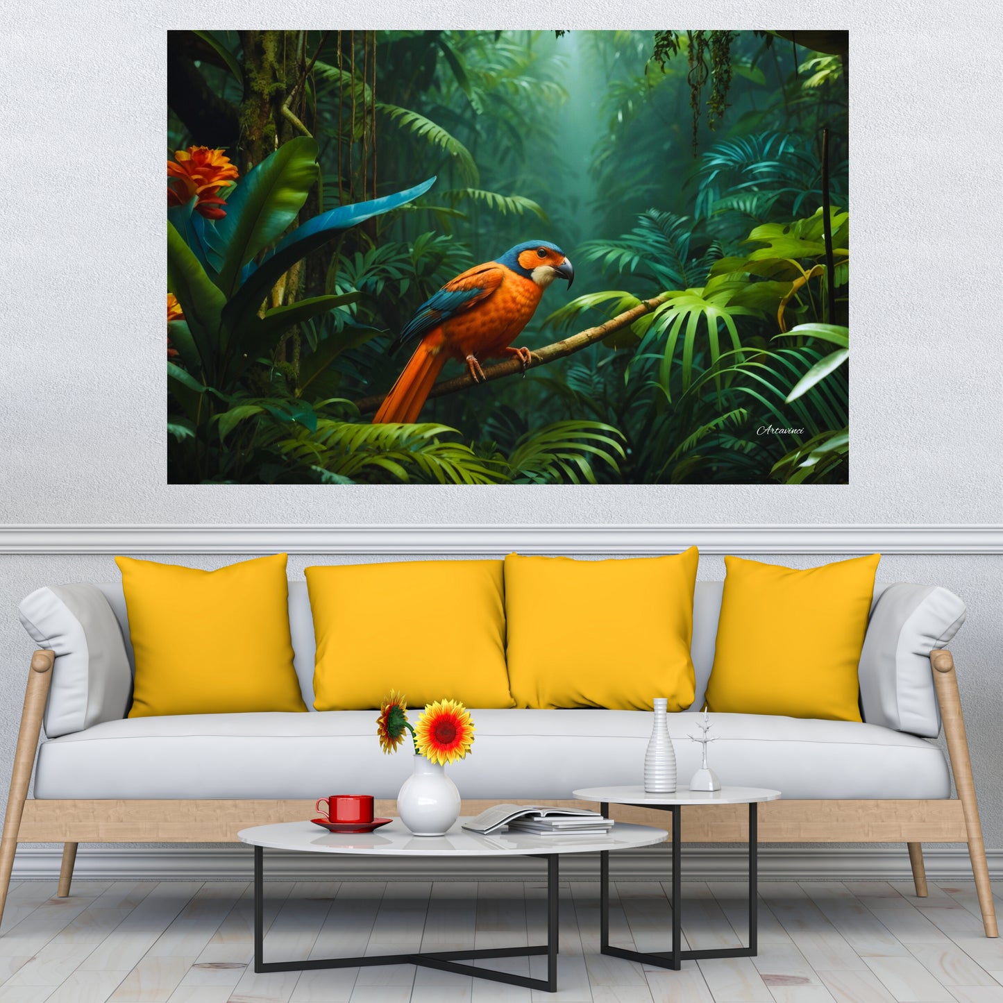 Parrot In Jungle Canvas Print