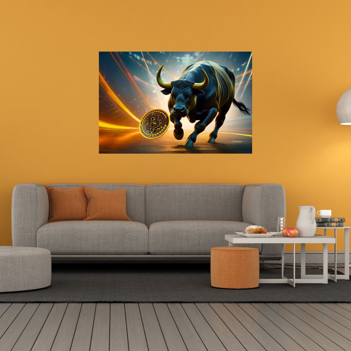 Bullrun Crypto Bull Bitcoin Canvas Art