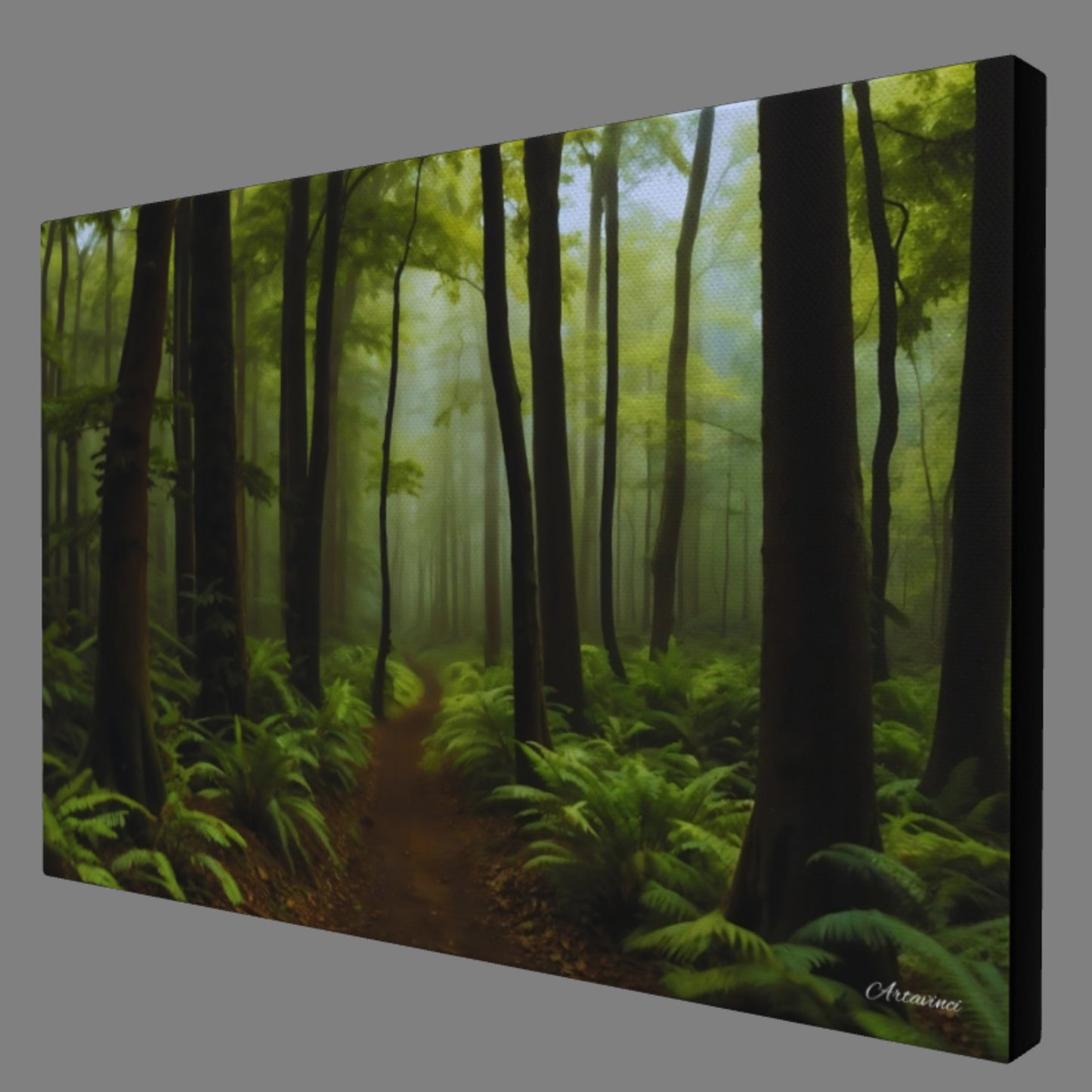 Green Tree Road Forest Canvas Art Print