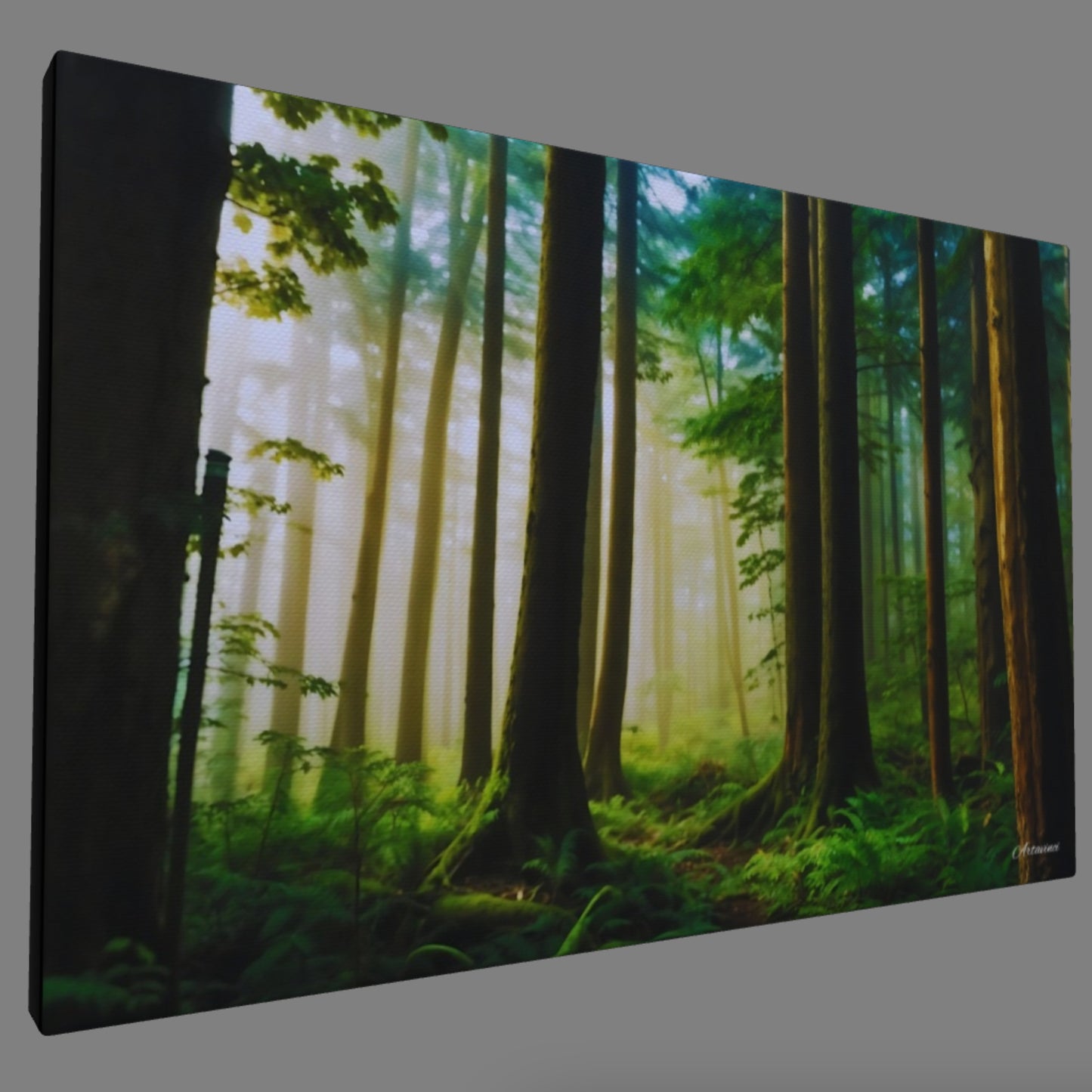 Canvas Wall Art: Fog in the Forest