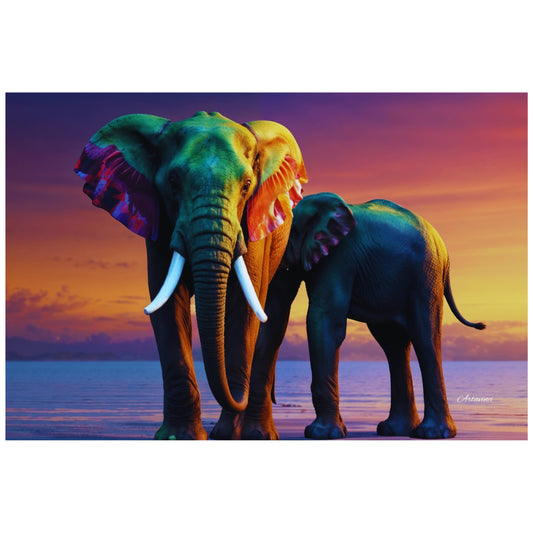 Elephant Love Canvas Wall Art