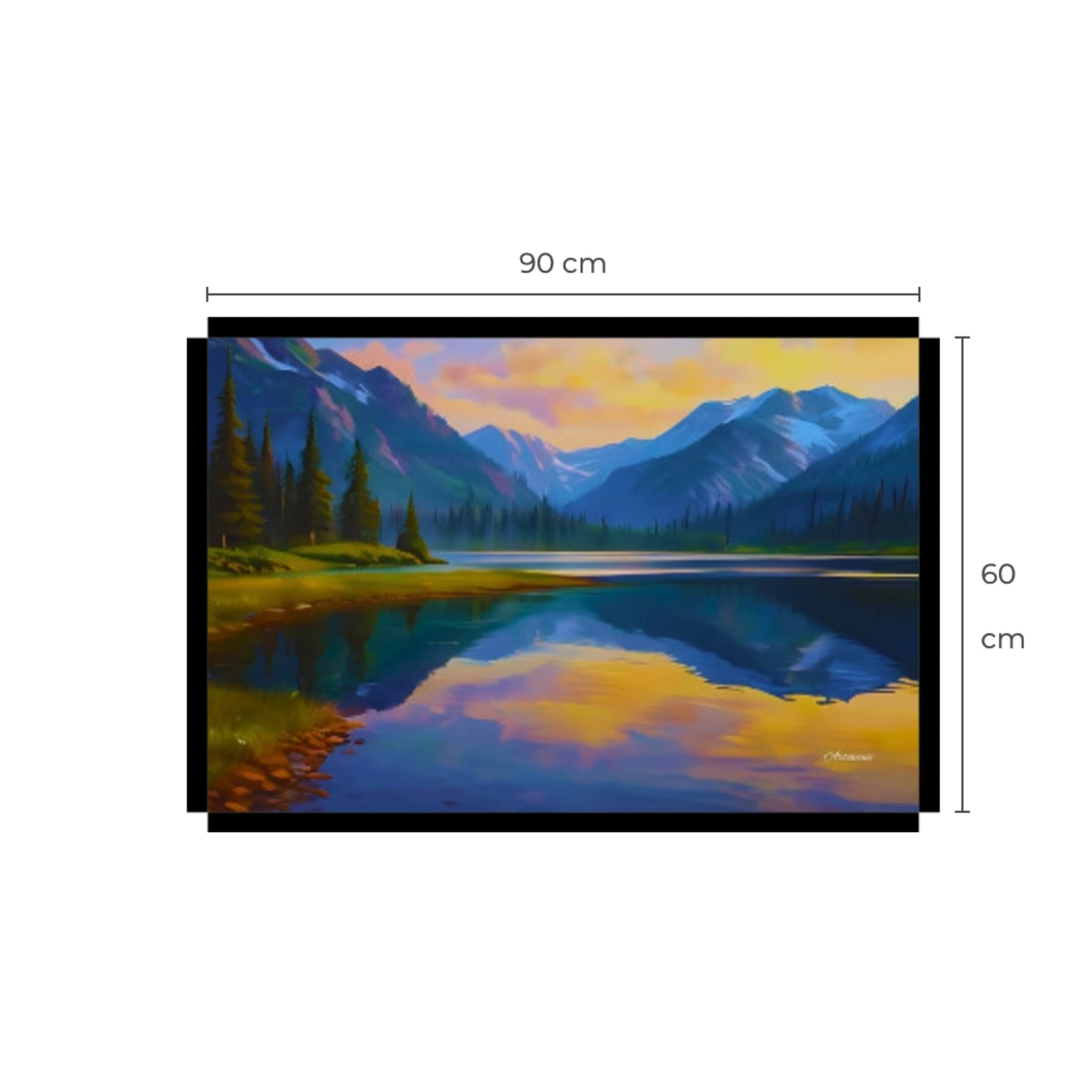 Mountain lake landscape canvas art