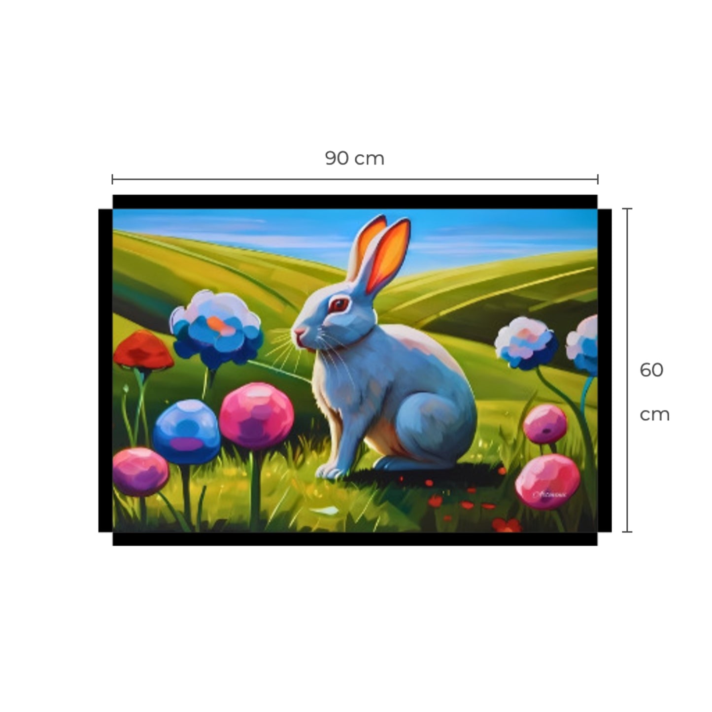 White Rabbit Canvas Wall Art