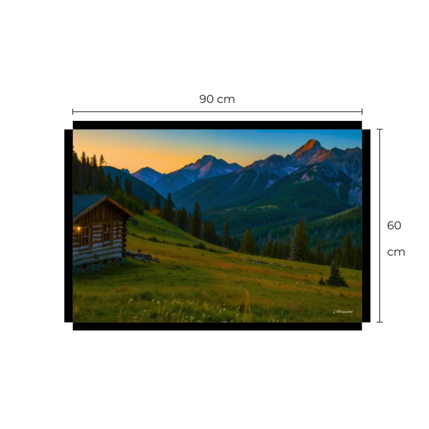 Countryside Mountain House Canvas Art Print