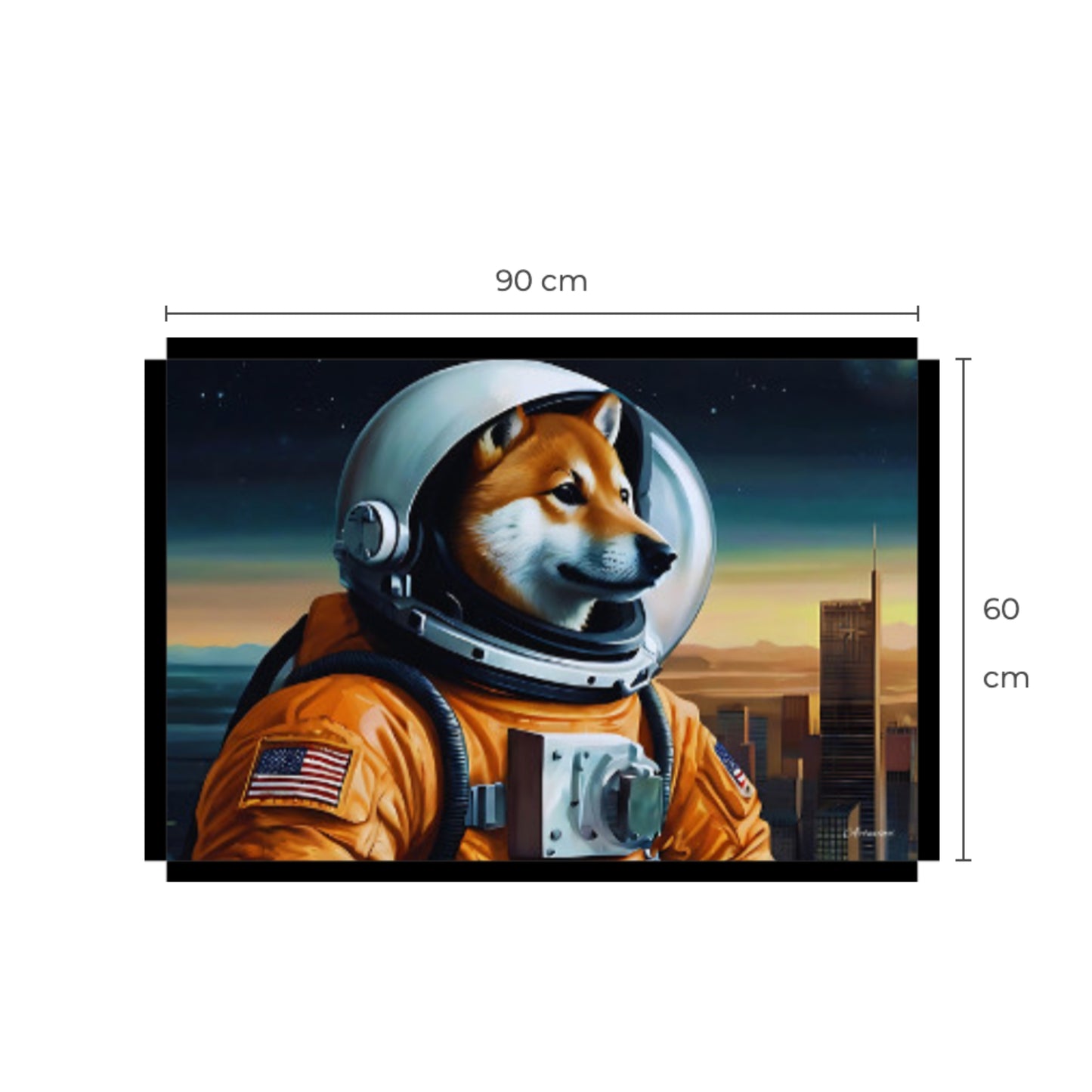 Shiba Inu Astronaut Canvas Art