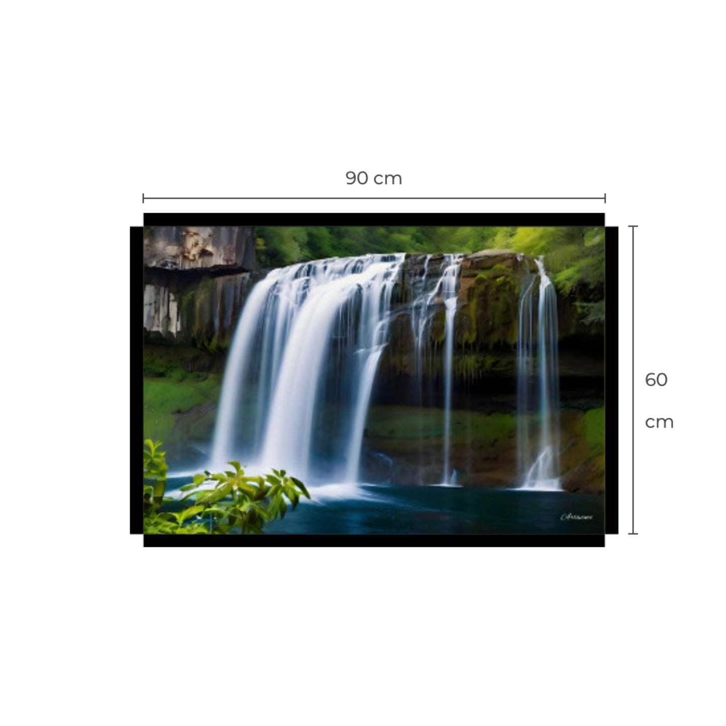 Waterfall in The Forest Canvas Wall Art