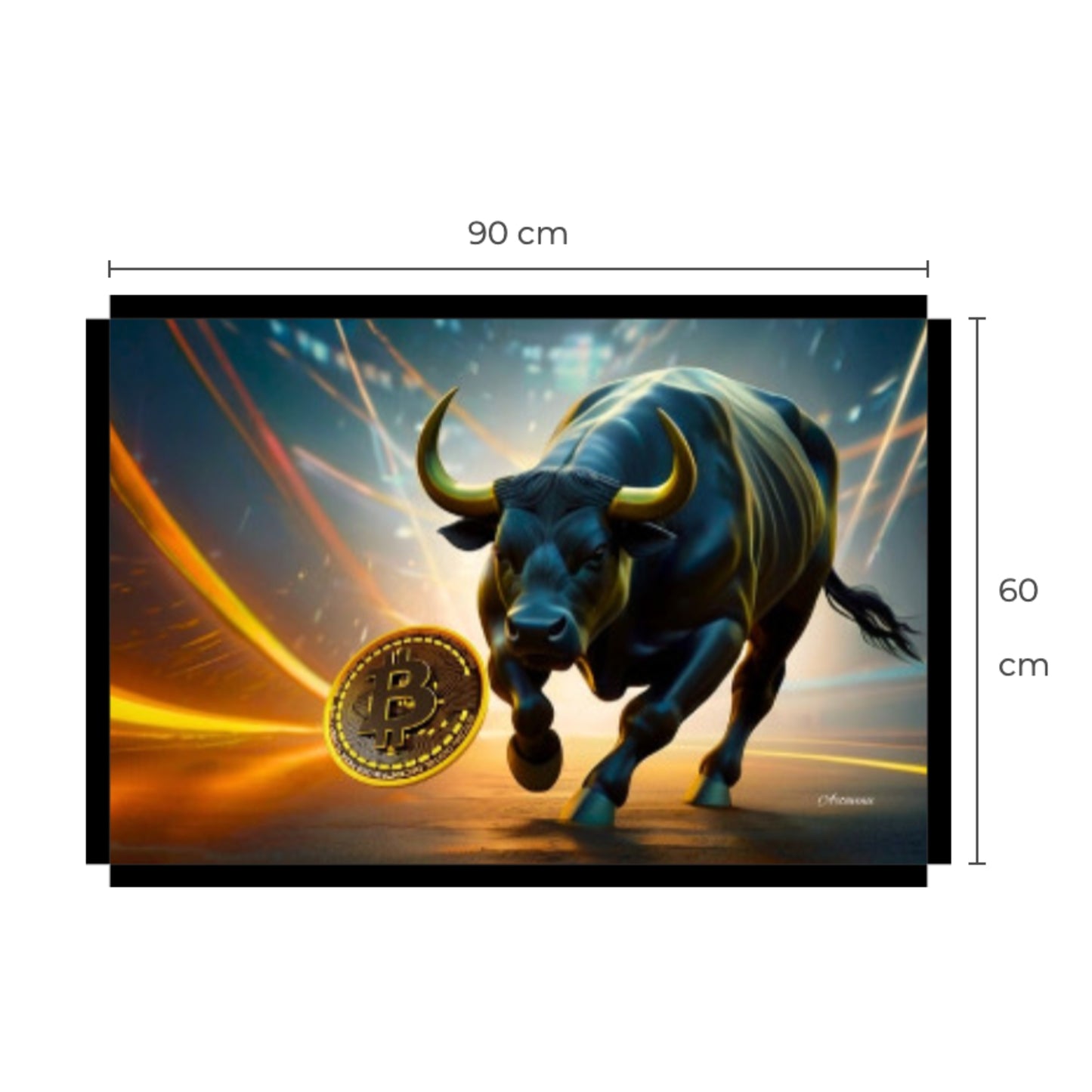 Bullrun Crypto Bull Bitcoin Canvas Art