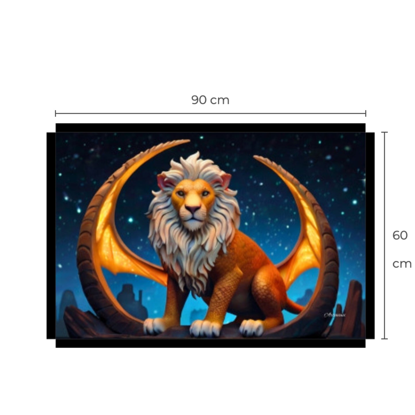 Winged Lion Mythical Creature Wall Art