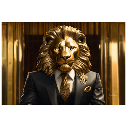 Golden Lion Businessman Wall Art