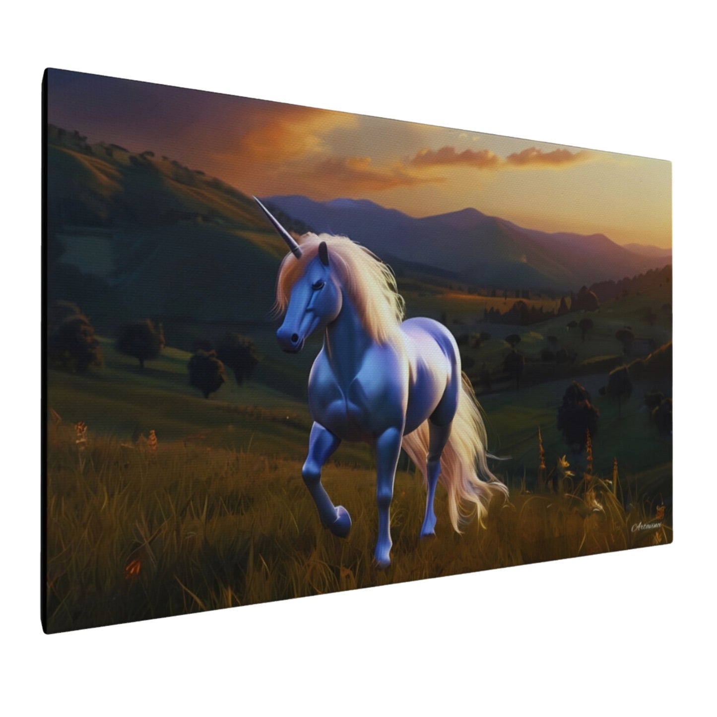 Unicorn Canvas Art: Majestic Mountain Sunset